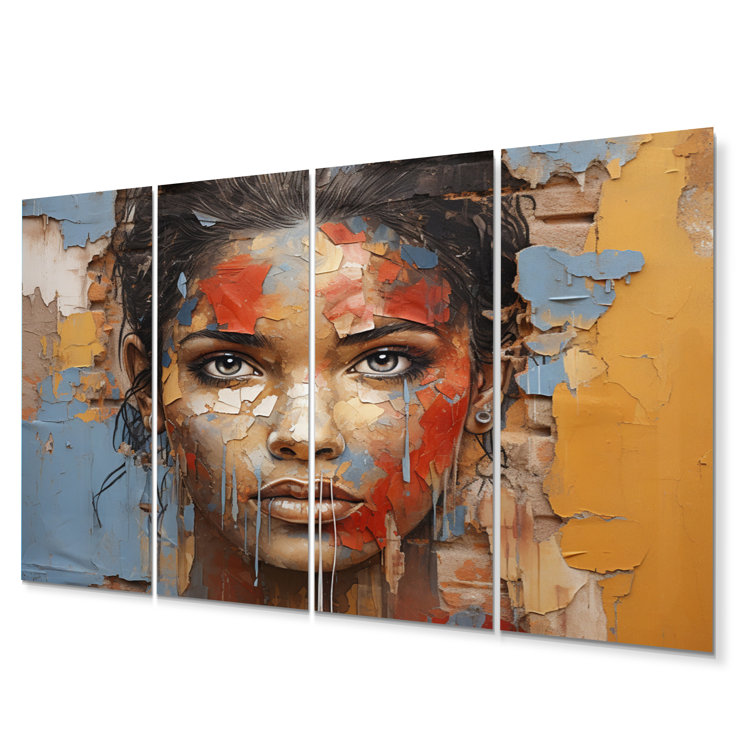 Winston Porter Cuban Woman Street Art Modern Metal Wall Decor Set 4 Wayfair Canada